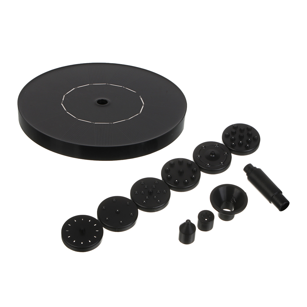 INBLOOM Фонтан на солнечной батарее d16cм 7V/1.4W, DC 7V/150MA, 160л/час, пластик, арт.№ 171-018