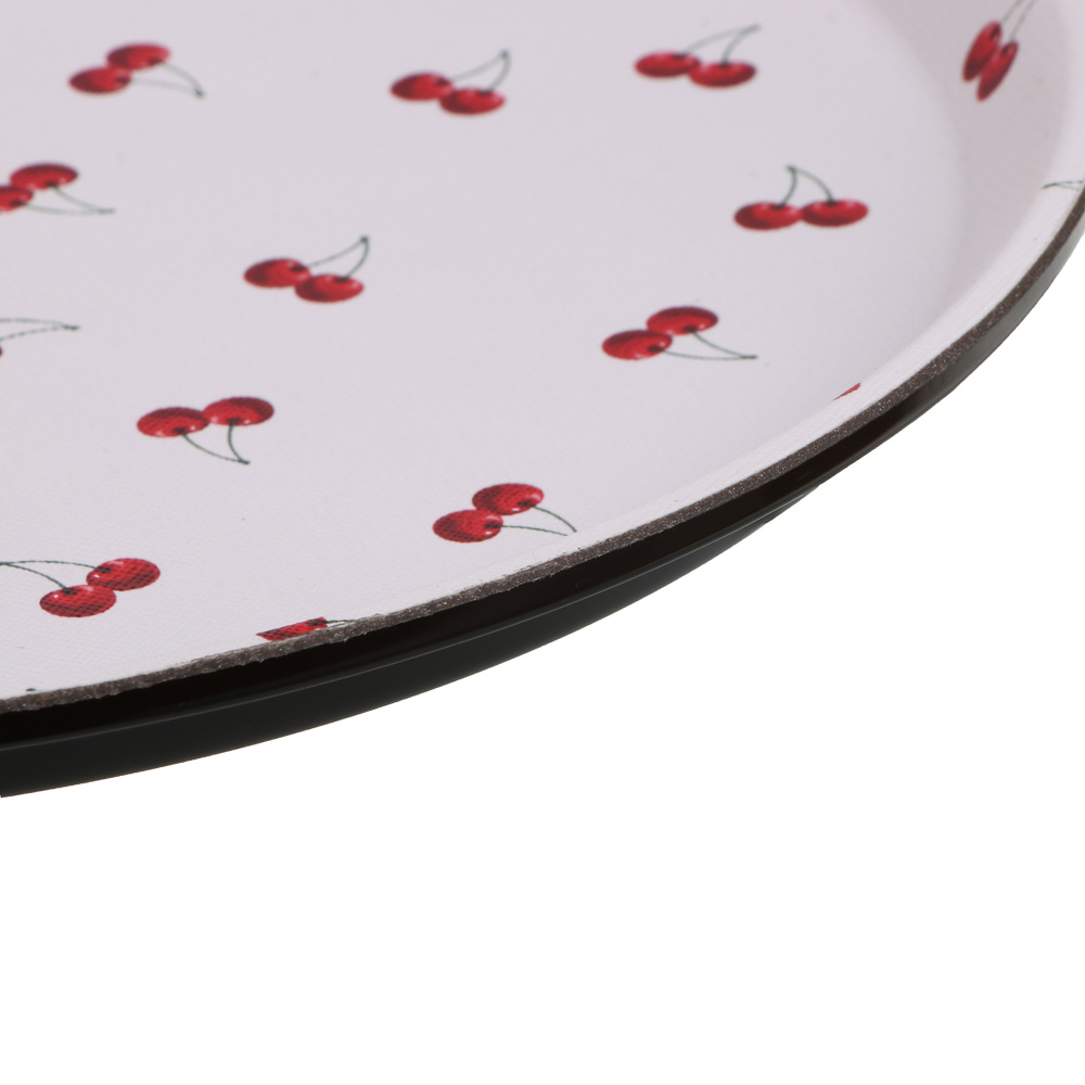 Поднос круглый с антискользящим покрытием тм Vetta Черри, d27,5см, 2 дизайна, арт.№ 862-456