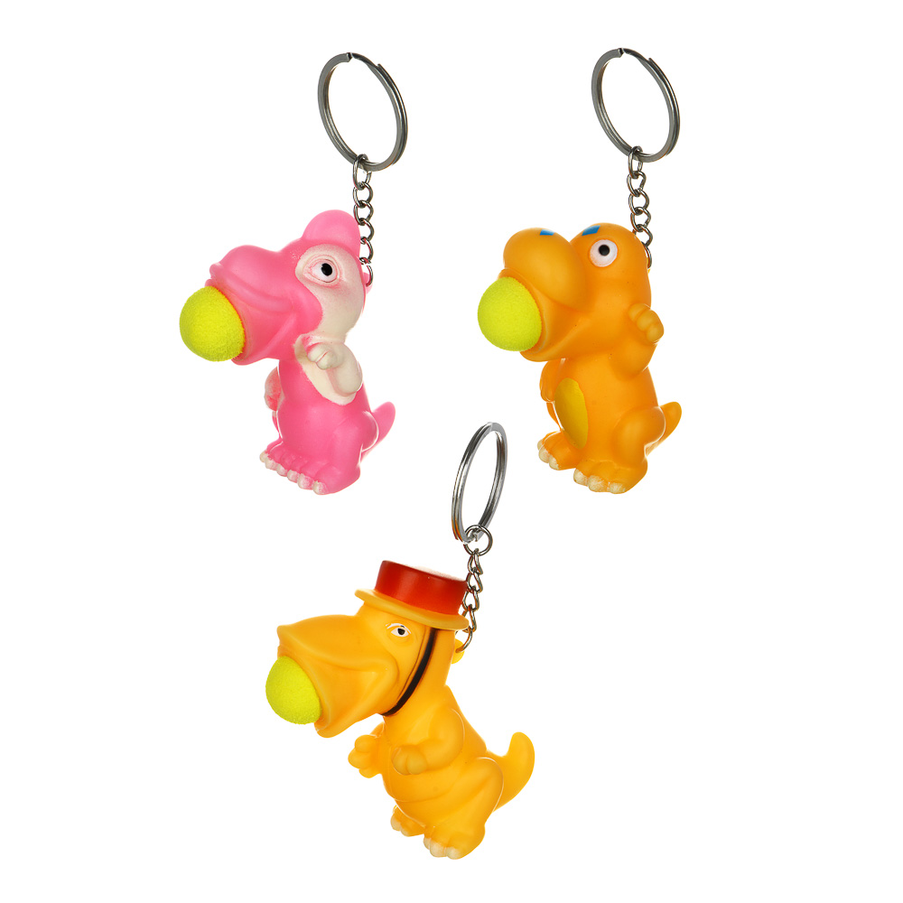 ИГРОЛЕНД Мини-поппер "Веселые динозаврики", 2 шарика, PVC, EVA, 5,5х7,5х4см, 4 дизайна, арт.№ 274-207