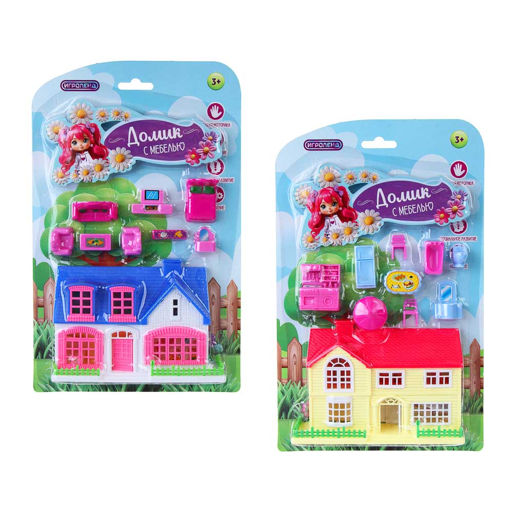 ИГРОЛЕНД Домик с мебелью, PP, 19х4х24,9 см, 2 дизайна, арт.№ 278-116