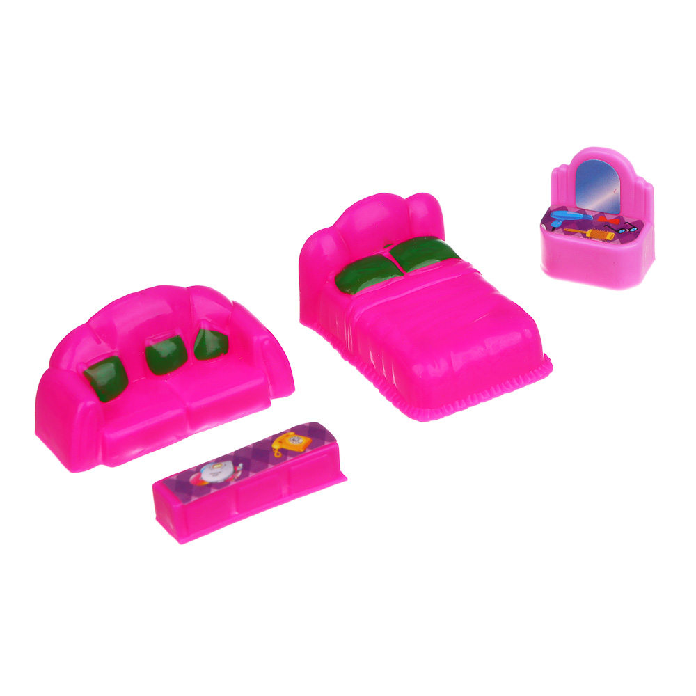 ИГРОЛЕНД Домик с мебелью, PP, 19х4х24,9 см, 2 дизайна, арт.№ 278-116