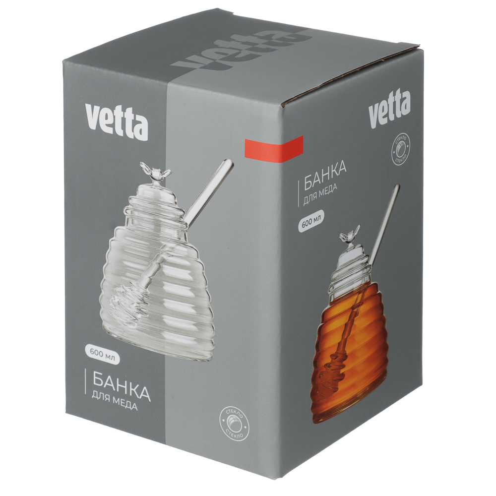 VETTA Банка для меда 600 мл, стекло, арт.№ 850-283