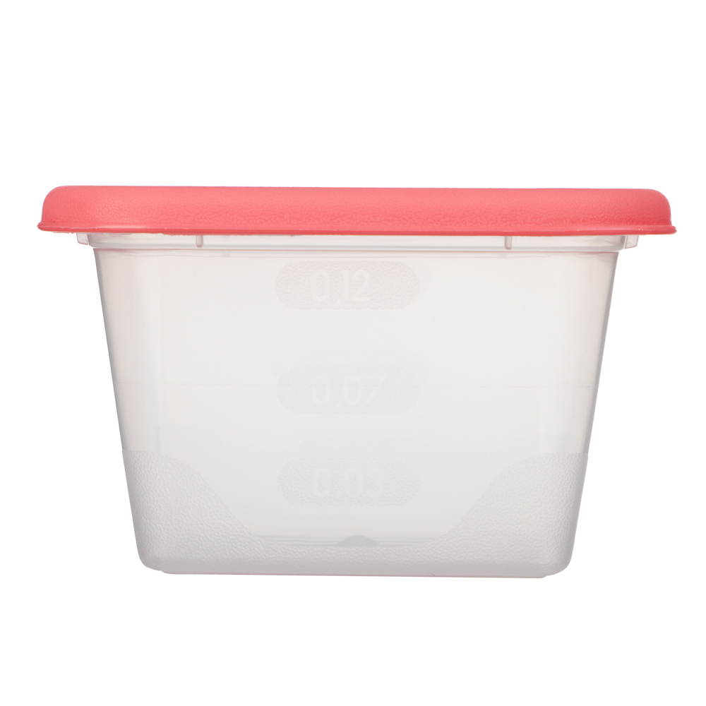 Набор контейнеров пищевых квадратных, 3шт, 0,15л, пластик, 3 цвета, арт.№ 861-546