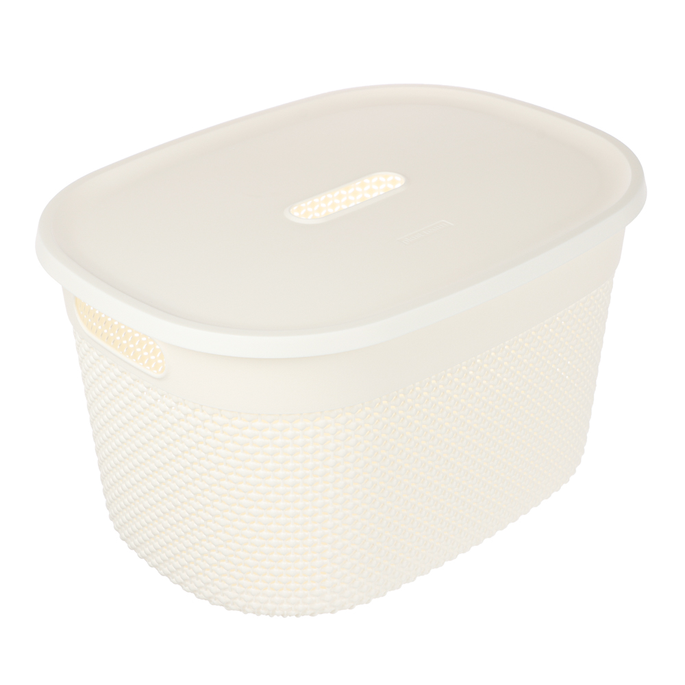 Корзина для хранения с крышкой OSLO 18л молочный туман, арт.№ 414-023