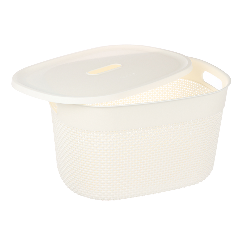 Корзина для хранения с крышкой OSLO 18л молочный туман, арт.№ 414-023