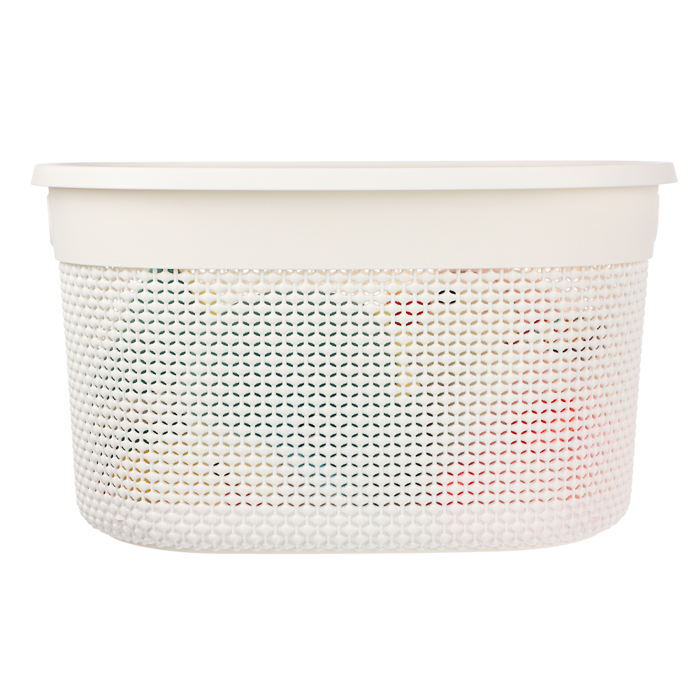 Корзина для хранения с крышкой OSLO 18л молочный туман, арт.№ 414-023