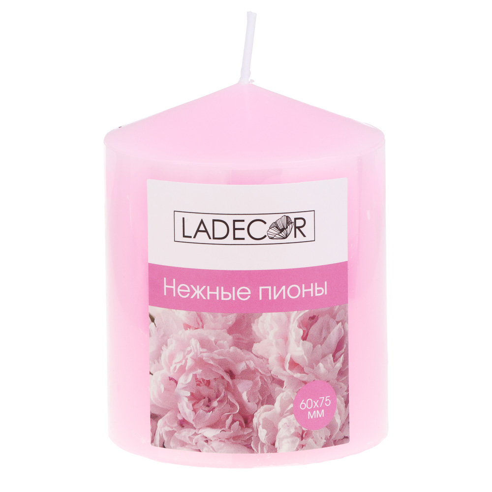 Свеча столбик ароматическая тм LADECOR 6x7,5 см, парафин, парафин, 4 цвета, арт.№ 508-908