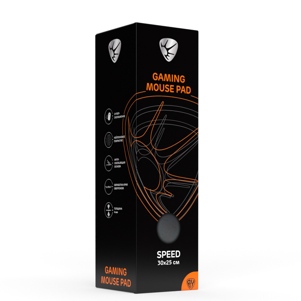 Коврик игровой BY "Speed" 350х250х4мм, прорезиненный с нейлоновым покрытием, чёрный, арт.№ 405-064