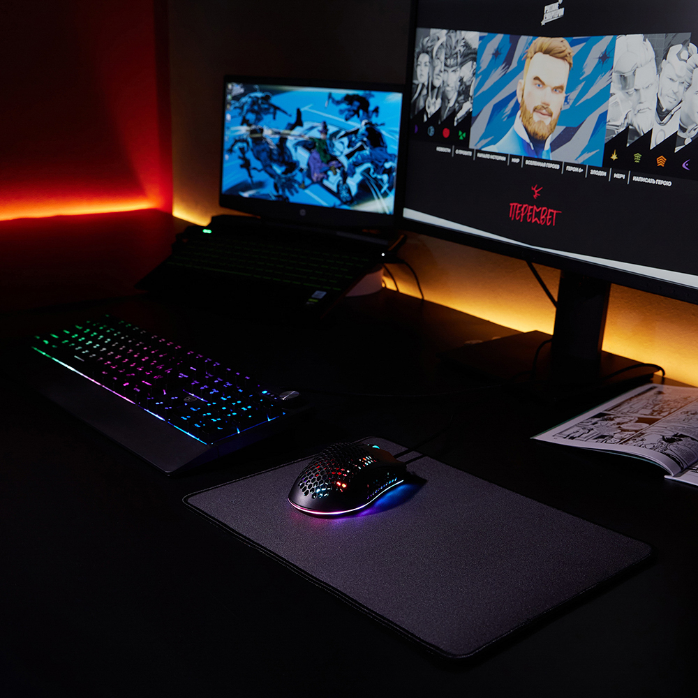 Коврик игровой BY "Speed" 350х250х4мм, прорезиненный с нейлоновым покрытием, чёрный, арт.№ 405-064