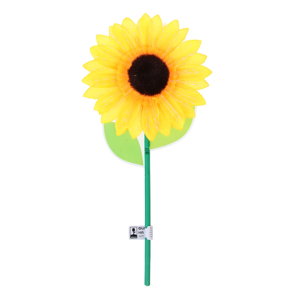 INBLOOM Фигурка на стержне Подсолнух, 1LED, 1 реж., 14х30х3см, PS, PMMA, PVC, PP, 3xLR44, арт.№ 153-180