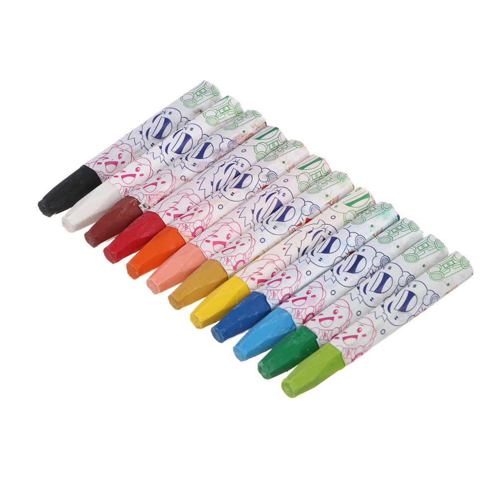 Восковые карандаши "Пастель масляная", BY Русские Супергерои "Яркий День" 12 цветов, в карт. Коробке, арт.№ 801-114