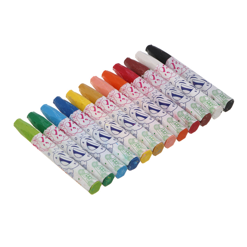 Восковые карандаши "Пастель масляная", BY Русские Супергерои "Яркий День" 12 цветов, в карт. Коробке, арт.№ 801-114