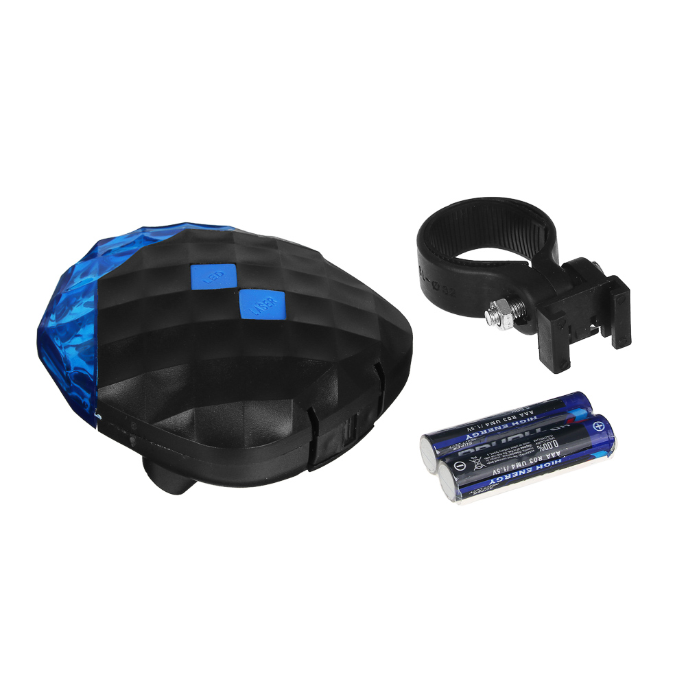 SILAPRO Фонарь велосипедный 8х8см, 5LED, 7 реж., 2хААА; 2 диода 2 реж., пластик, арт.№ 195-105