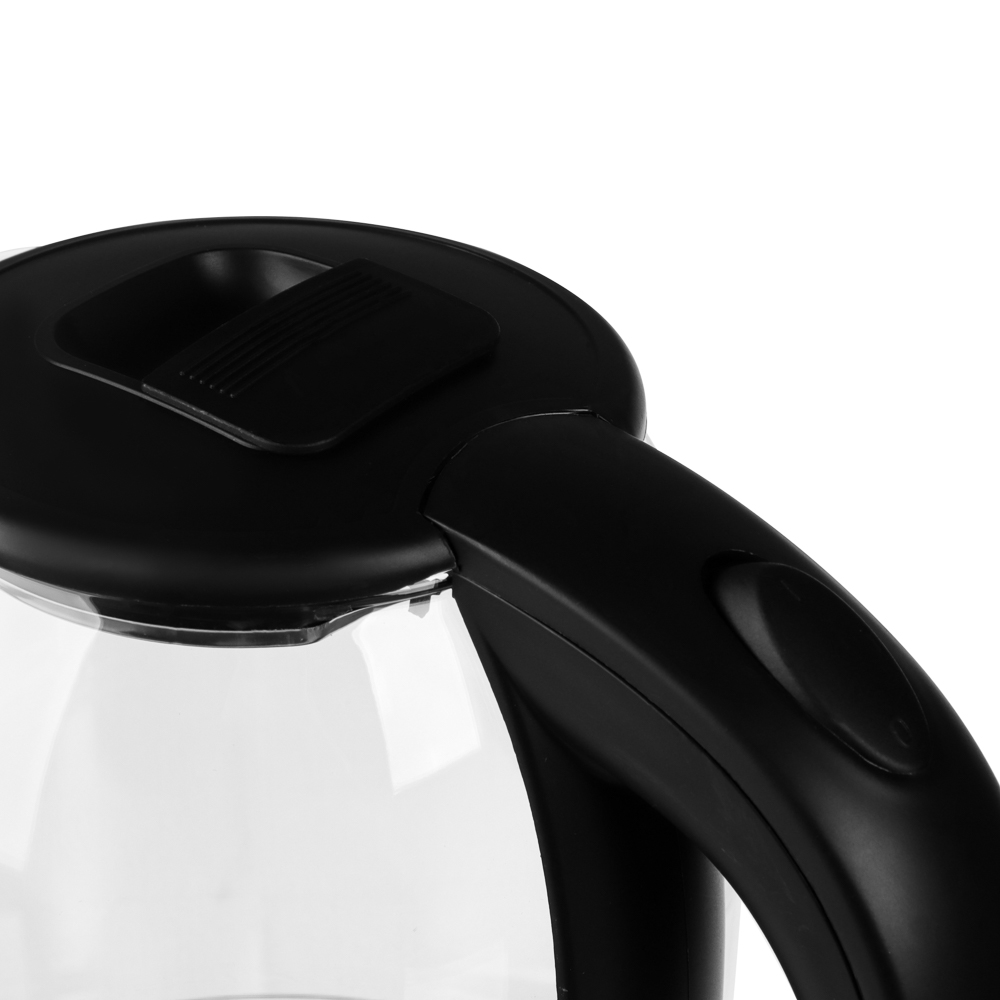 Чайник электрический, 1,8 л, 1500 Вт, стекло, черный (с индикатором включения), арт.№ 291-145