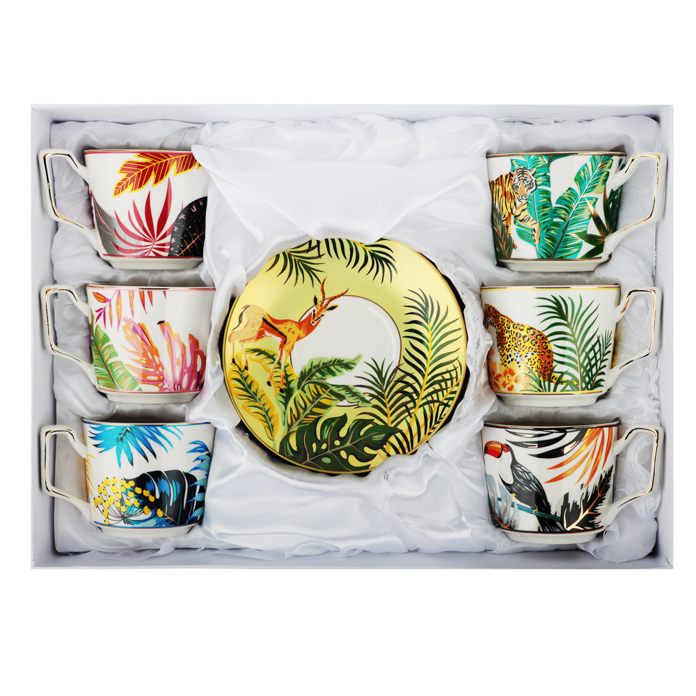 MILLIMI Тропики Набор чайный 12 пр., 260мл, 15см, костяной фарфор, арт.№ 802-141