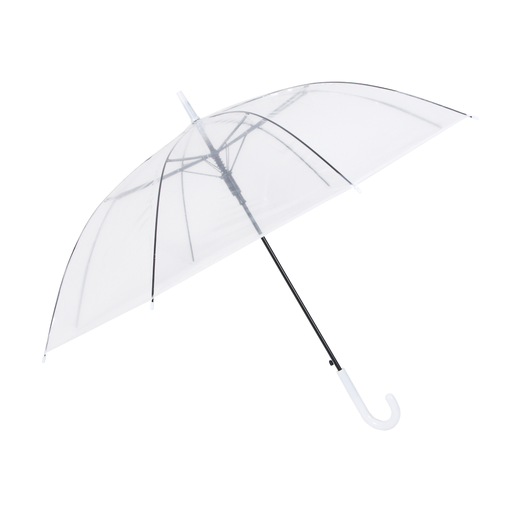 Зонт-трость, прозрачный, металл, пластик, ПВХ, d94см, 8 спиц, арт.№ 302-400
