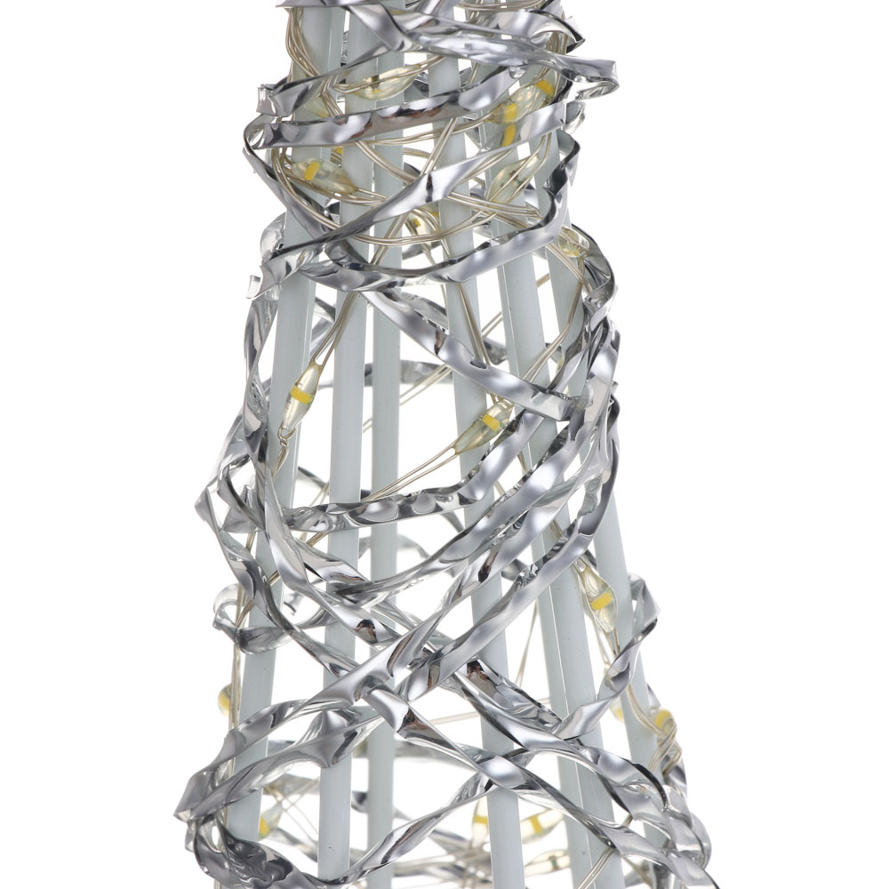 Декоративная фигура "Ёлка" тм СНОУ БУМ, 31x10см, 100LED, шампань, постоянное свечение, 2хАА, металл, арт.№ 306-172