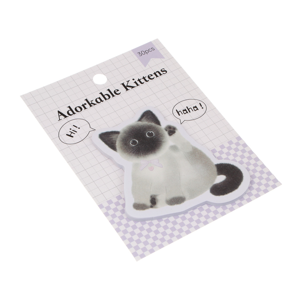 Блок с клеевым краем фигурный "Котики", 30л, бумага, уп. 10,5х14см, 6 дизайнов, арт.№ 557-133