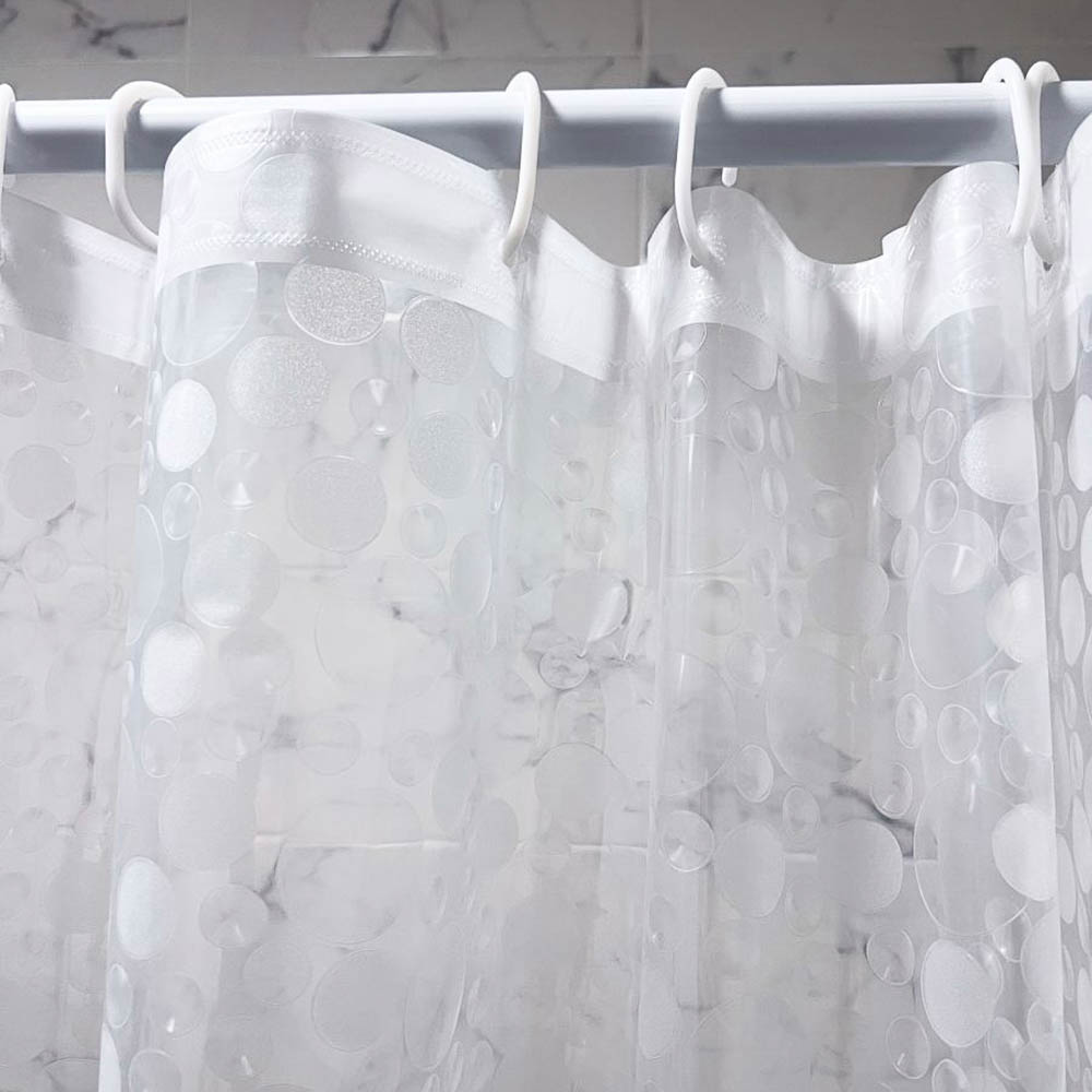 Штора для ванной 3D геометрия 180х180см (12 колец), ПЕВА, пузыри, арт.№ 461-677