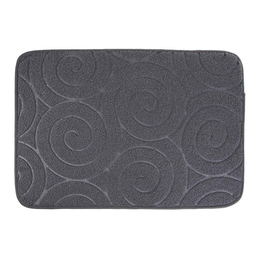 VETTA Коврик для ванной, вельвет, губка 0,8 см, полиэстер, 40х60 см, петли, графит, арт.№ 462-777