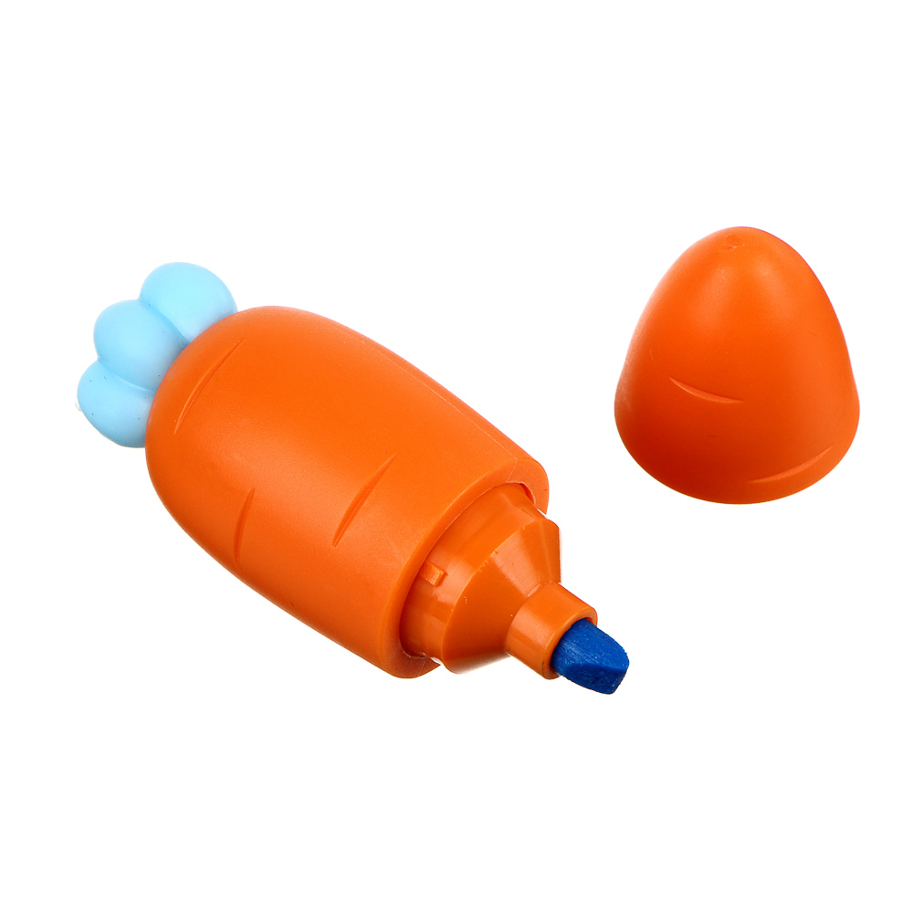 Маркер-текстовыделитель, дизайн в форме фруктов и овощей, 7см, силикон, пластик, 6 цветов, арт.№ 613-043