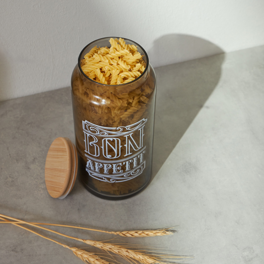 HEREVIN Бон Аппетит Банка для сыпучих продуктов с деревянной крышкой, стекло, 1400мл, 232002-266, арт.№ 828-013