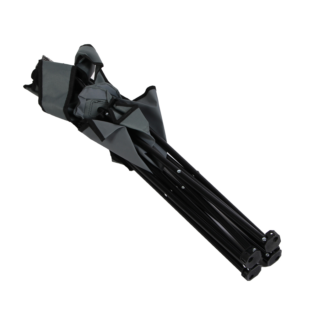 Кресло складное тм РУССО ТУРИСТО, с подлокотниками, подстаканником, до 120кг, 50х50х80см,сталь d16мм, арт.№ 121-010