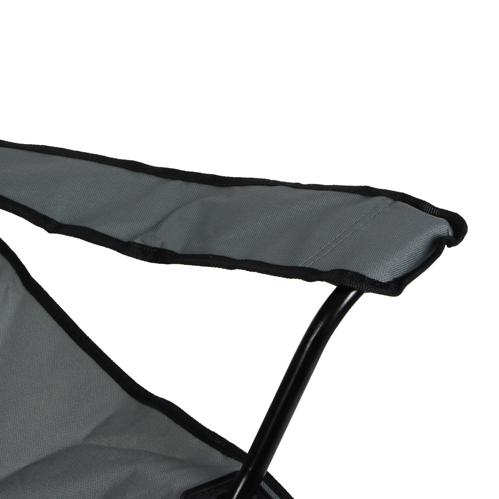 Кресло складное тм РУССО ТУРИСТО, с подлокотниками, подстаканником, до 120кг, 50х50х80см,сталь d16мм, арт.№ 121-010