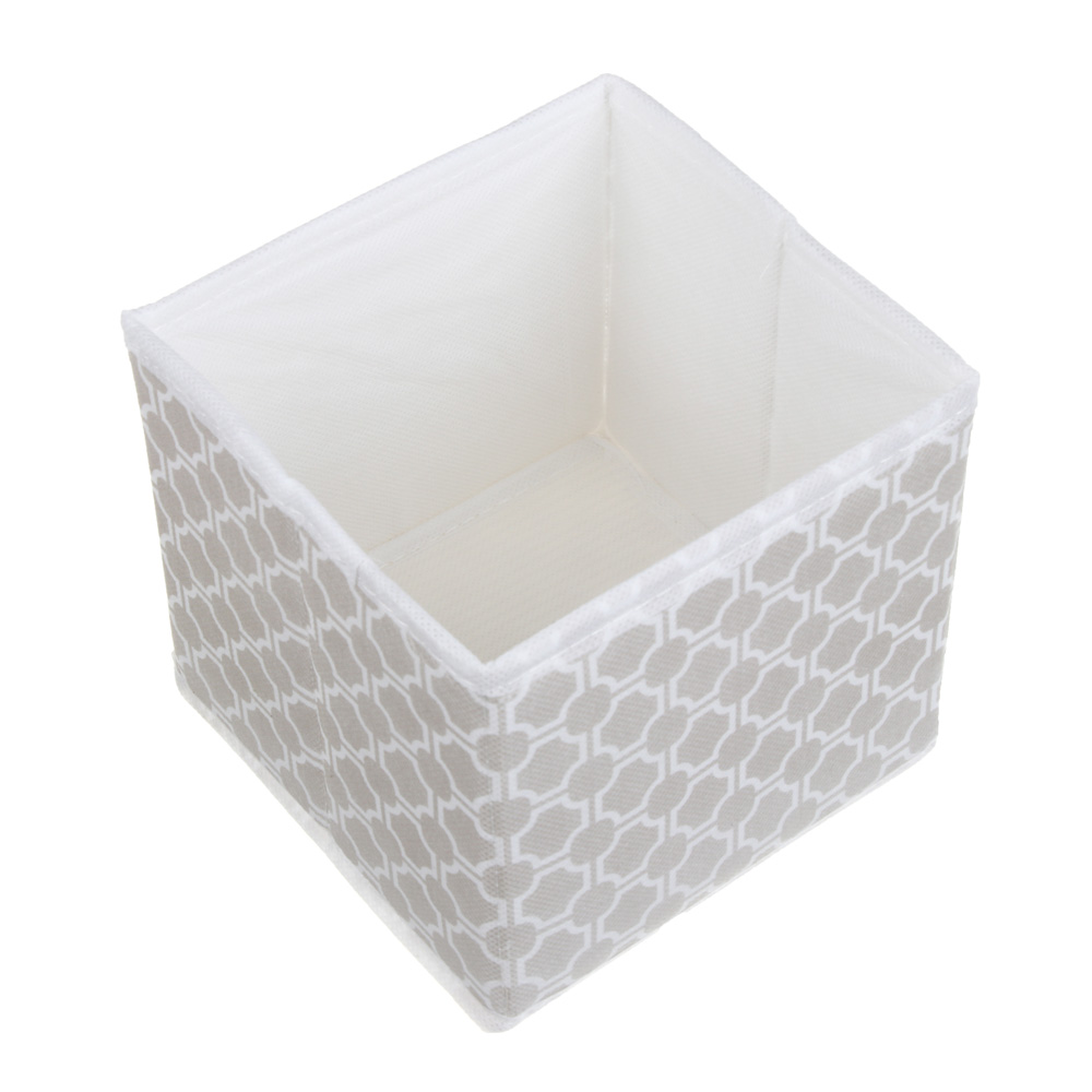 Кофр для хранения тм VETTA Орнами, 14x14x13см, полипропилен, цвет бежевый, арт.№ 457-916
