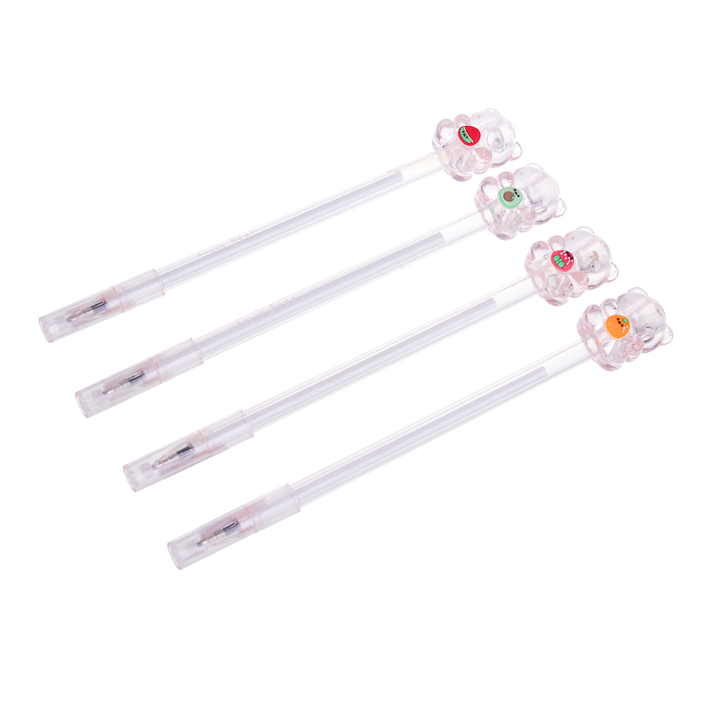 Ручка шариковая синяя, с наконечником в форме акрилового мишки, 4 дизайна, шоу-бокс, арт.№ 591-278