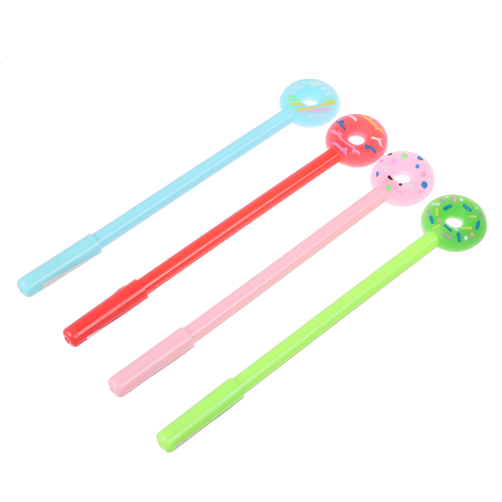 Ручка гелевая в форме доната, синяя, 4 дизайна, 20см, арт.№ 591-143