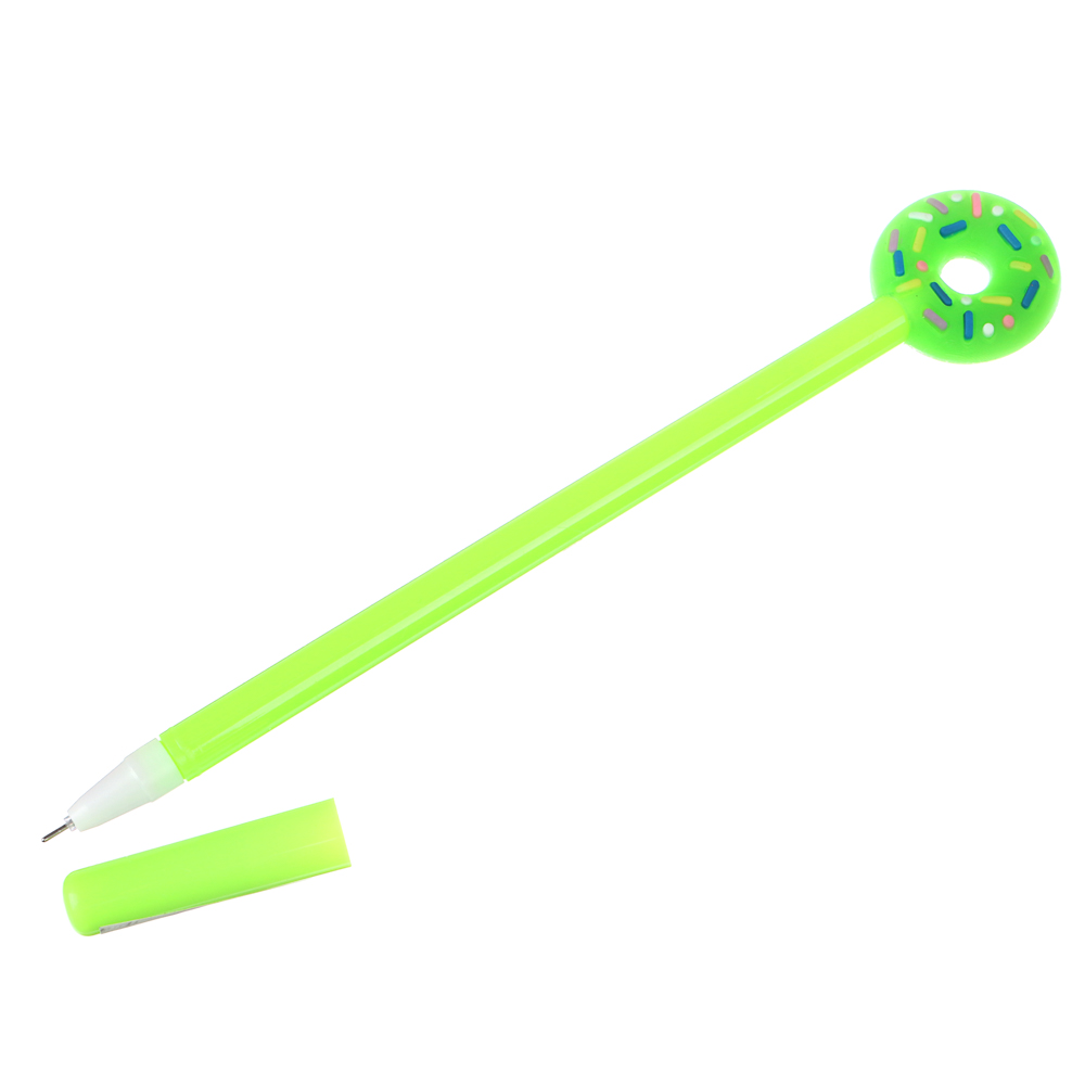 Ручка гелевая в форме доната, синяя, 4 дизайна, 20см, арт.№ 591-143