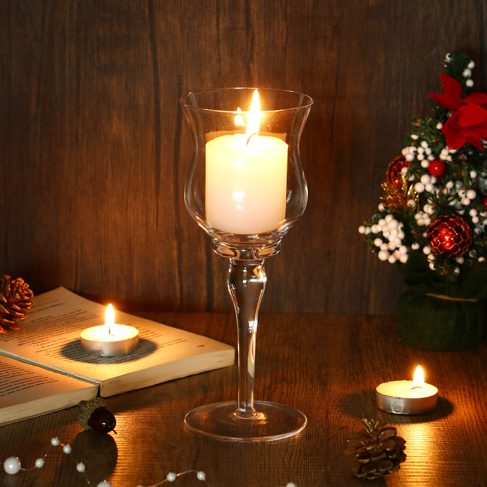 Набор из 3-х подсвечников, 20см, 23см, 26см, стекло, арт.73, арт.№ 477-218