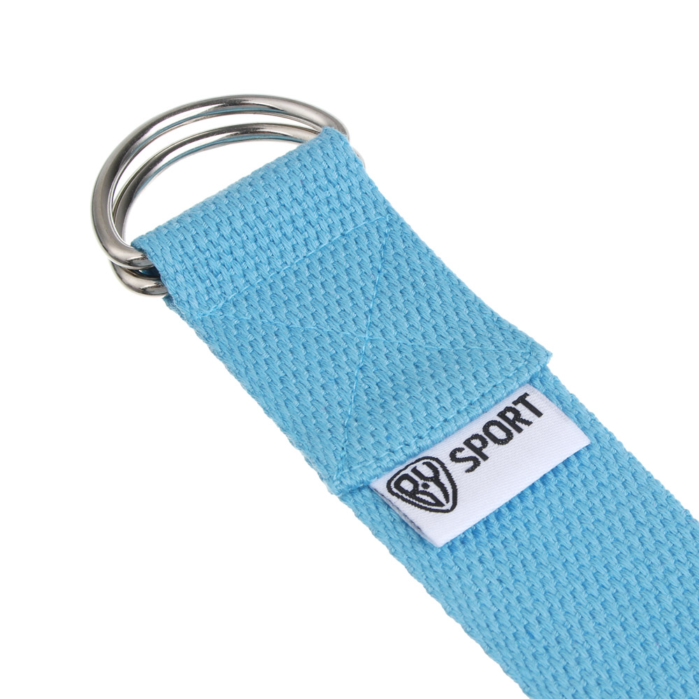 Ремень для йоги, растяжки и пилатеса с кольцами тм BY SPORT, 180x3,8см, хлопок, 5 цветов, арт.№ 093-036