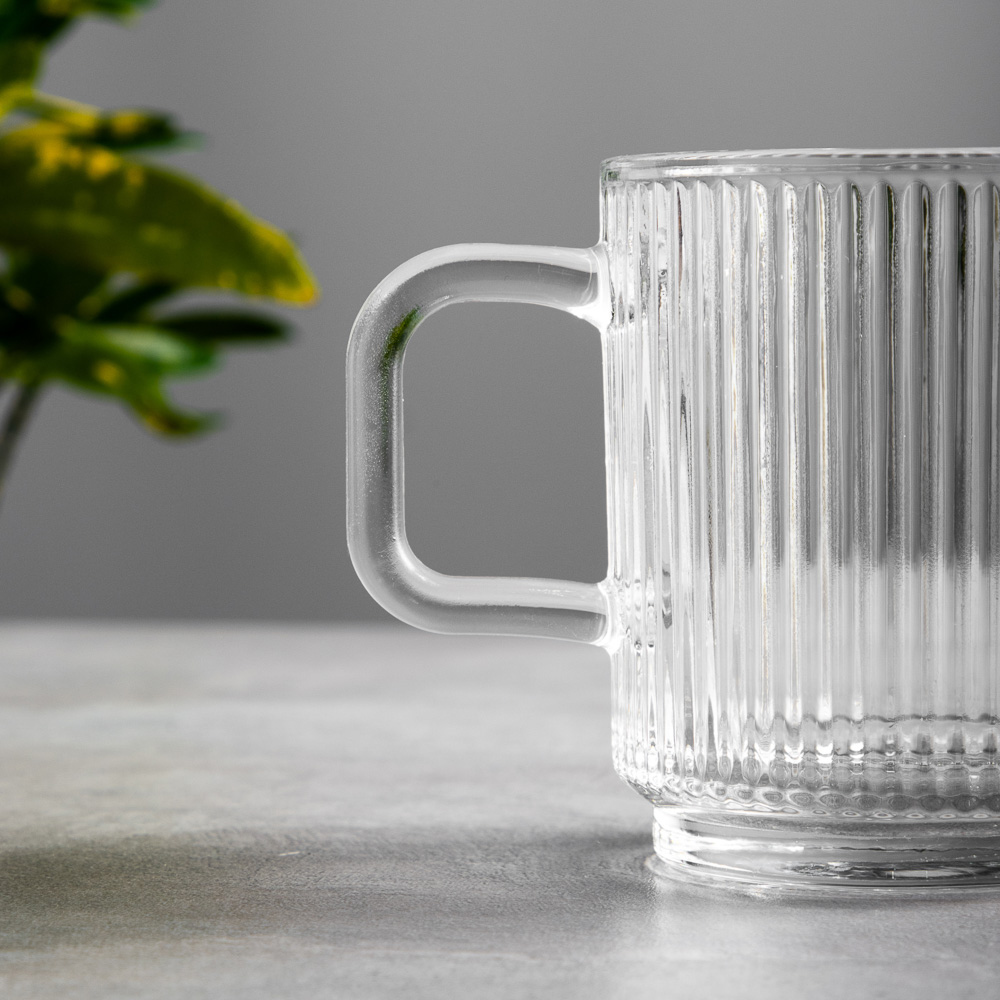 MILLIMI Кружка с рельефным узором, 340мл, стекло, арт.№ 806-174