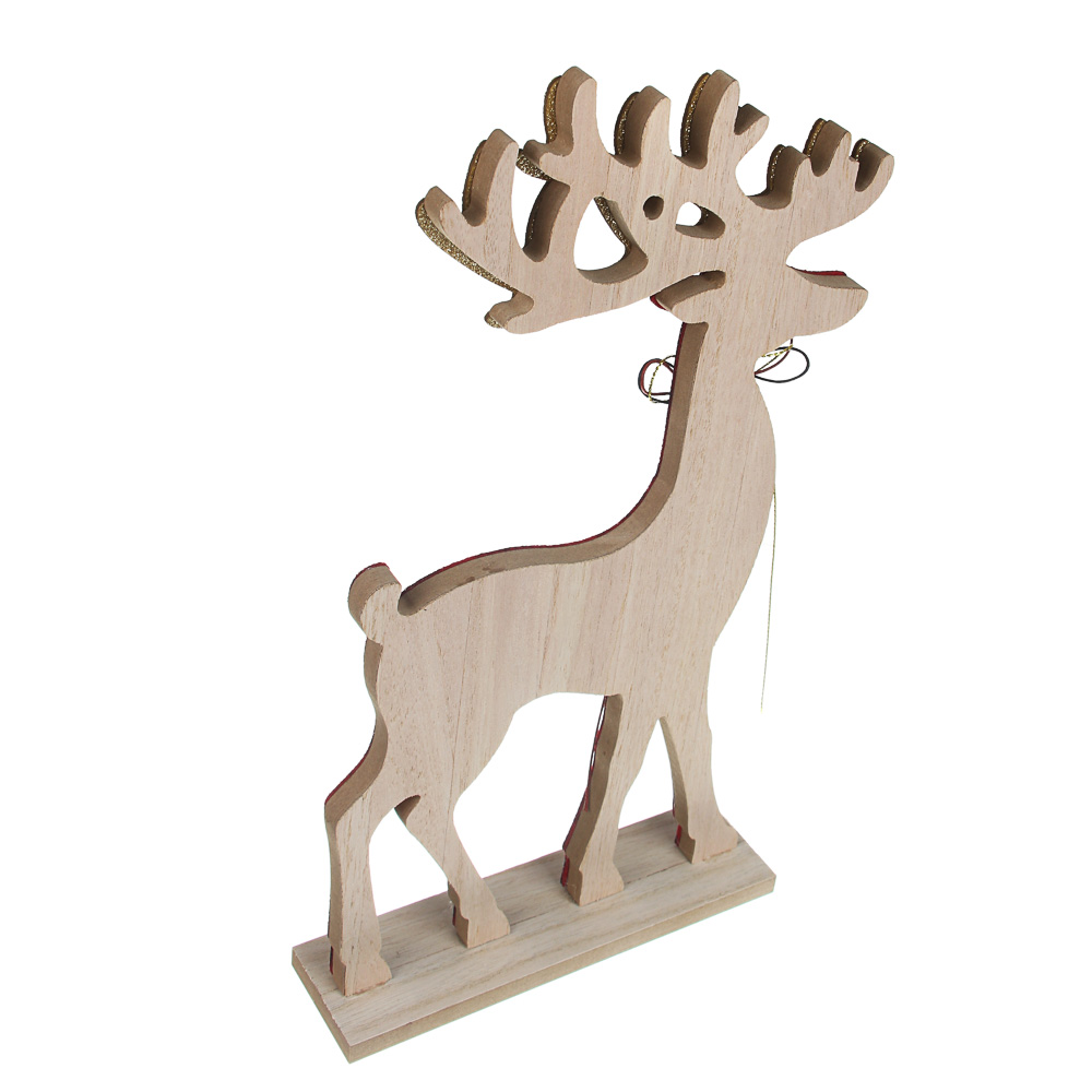 СНОУ БУМ Сувенир в виде оленя, 18х35 см, дерево, текстиль, 2 цвета, арт.№ 396-651