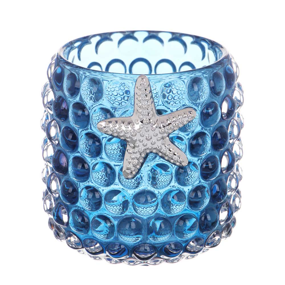 Подставка для мелочей, 8x8,5 см, стекло, цвет синий, арт.№ 359-918