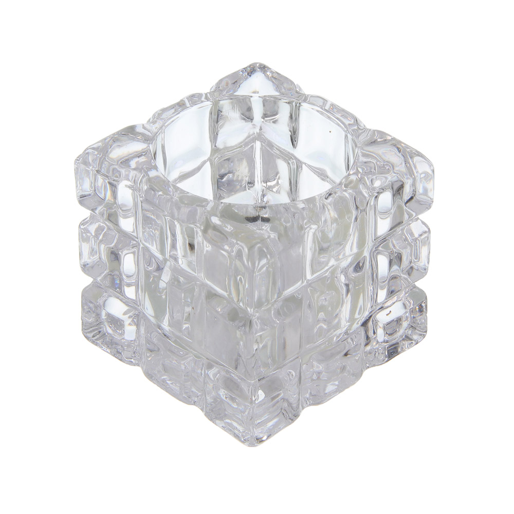 Подсвечник тм LADECOR "Кубик" стеклянный, 5x5x4,5 см, арт.№ 477-254