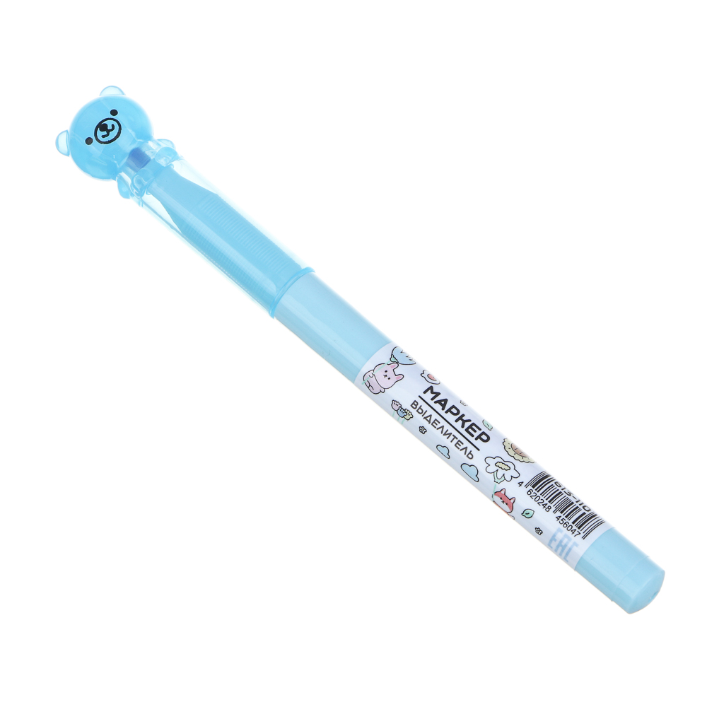 Маркер-выделитель, колпачок в форме мишки, 6 цветов, арт.№ 613-110