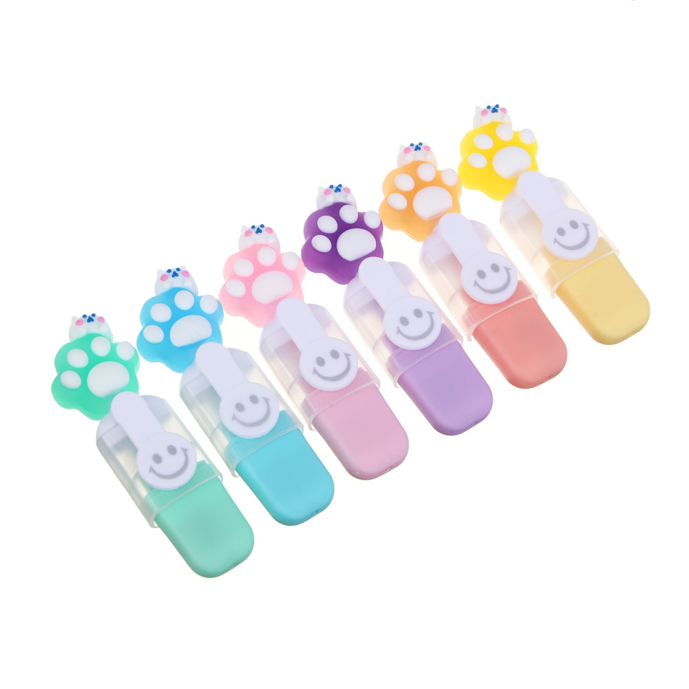 Маркер-выделитель, колпачок в форме котика на лапке, 6 цветов, арт.№ 613-111