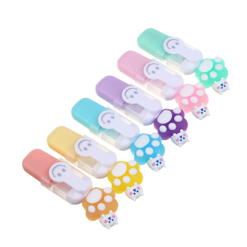 Маркер-выделитель, колпачок в форме котика на лапке, 6 цветов, арт.№ 613-111