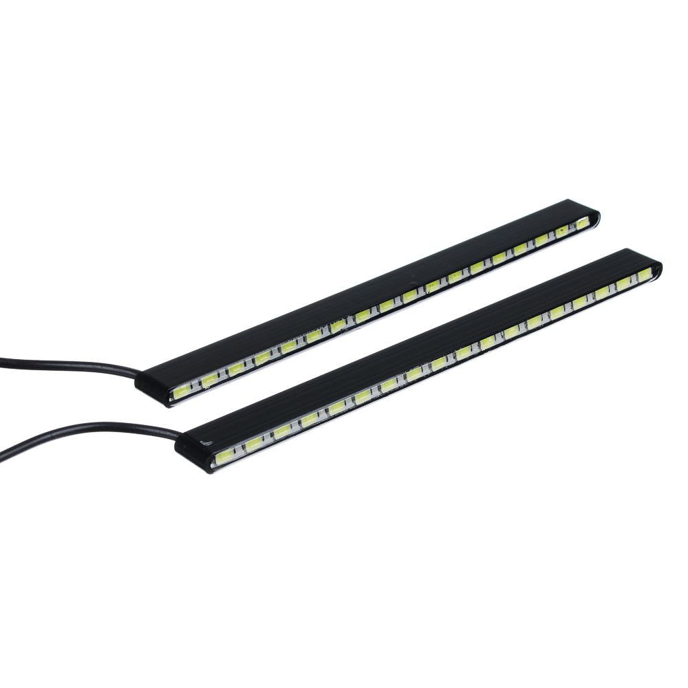Дневные ходовые огни, LED 18 шт, метал. корп., 192 мм, 12V, 2шт, арт.№ 702-110