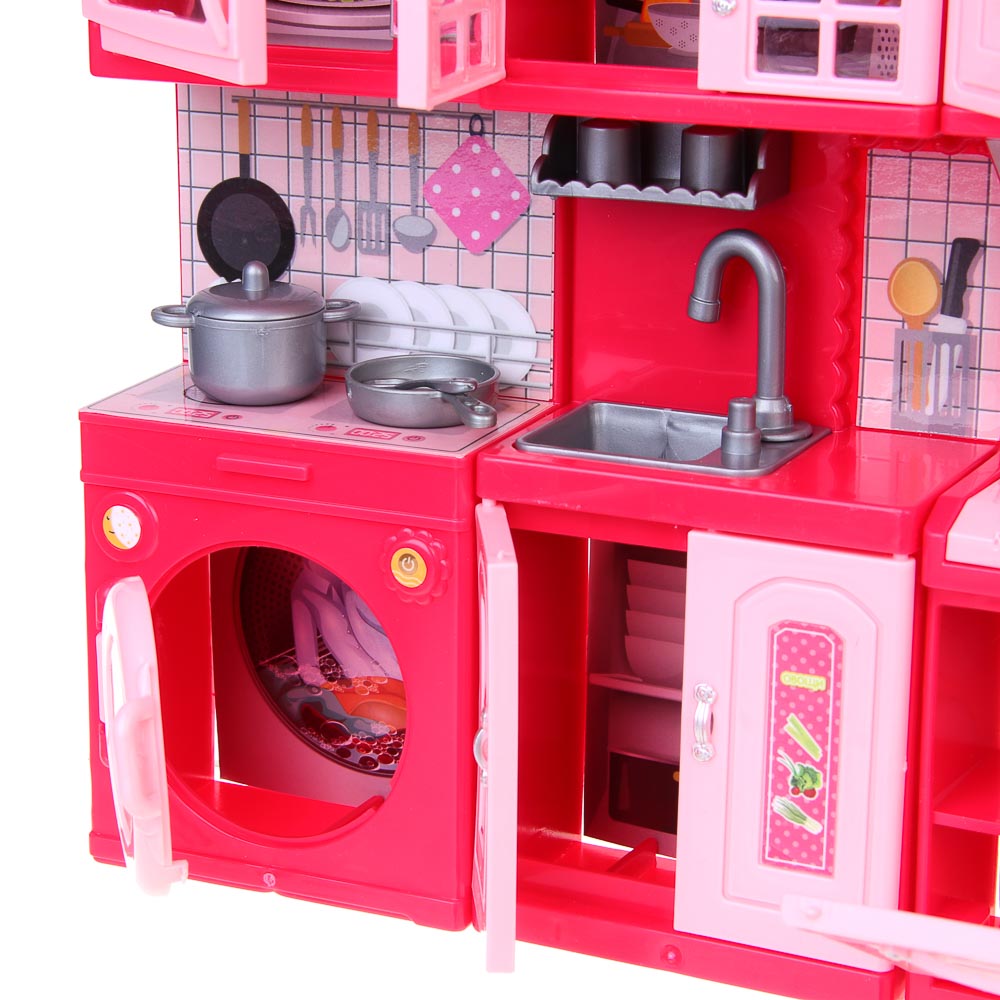 ИГРОЛЕНД Мебель для кукол, кухня с акс., ABS, PP, 11,1х5,3х23,6 см, 4 вида, арт.№ 278-118
