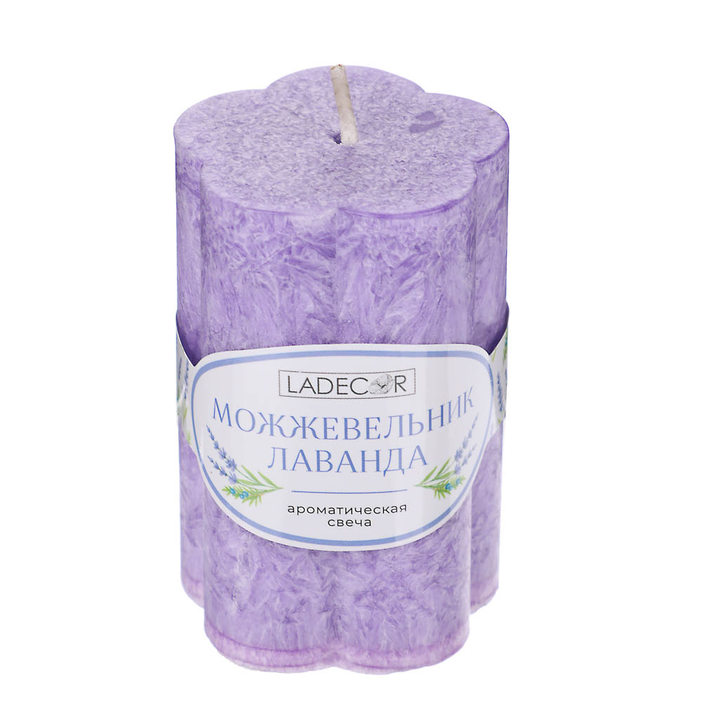 LADECOR Свеча столбик в форме цветка, парафин, 5x7,5 см, 6 цветов, арт.№ 508-833