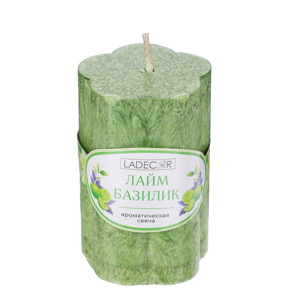 LADECOR Свеча столбик в форме цветка, парафин, 5x7,5 см, 6 цветов, арт.№ 508-833