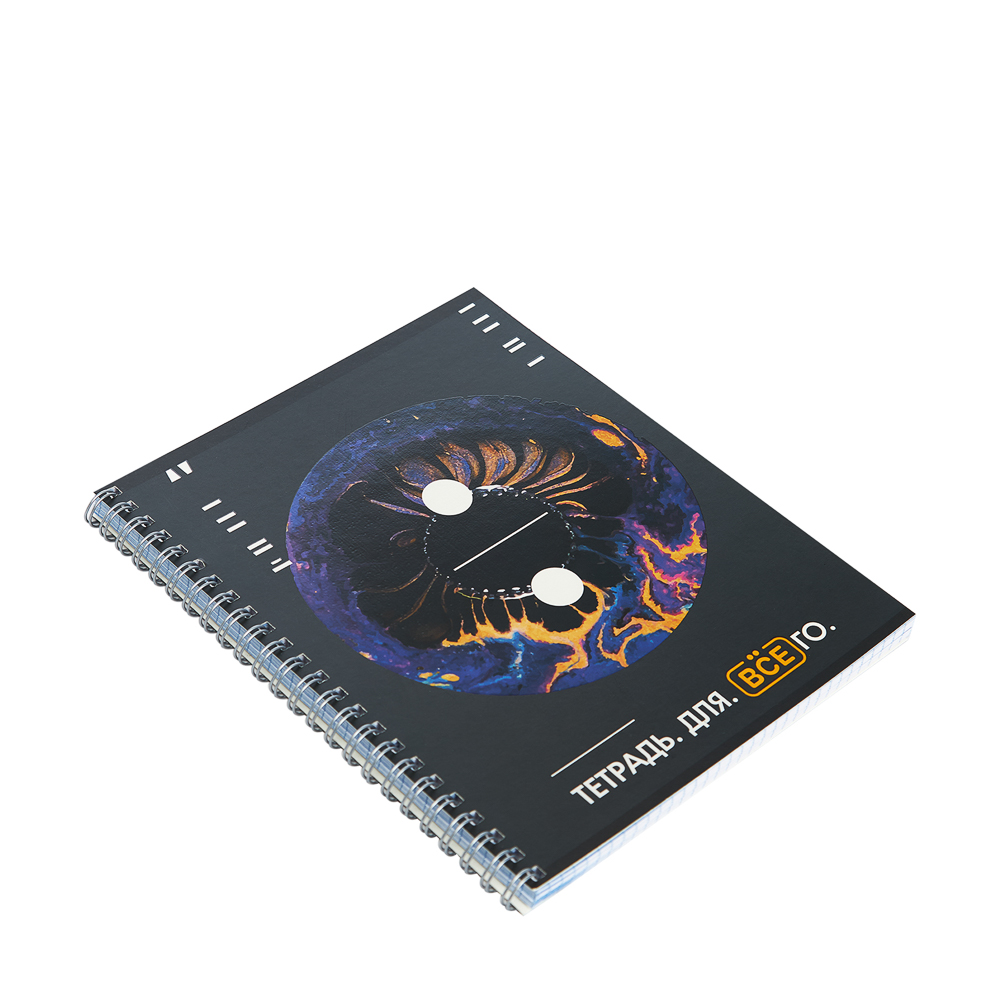 ВСЁГАЗИН Тетрадь 80 л. в клетку, ПРЕМИУМ, на спирали,офсет, обл.картон, "Микс" эффекты, 4 диз., арт.№ 059-027