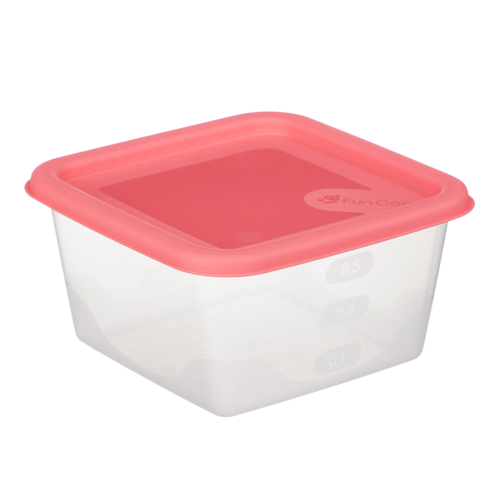 Набор контейнеров пищевых квадратных, 3шт, 0,63л, пластик, 3 цвета, арт.№ 861-547