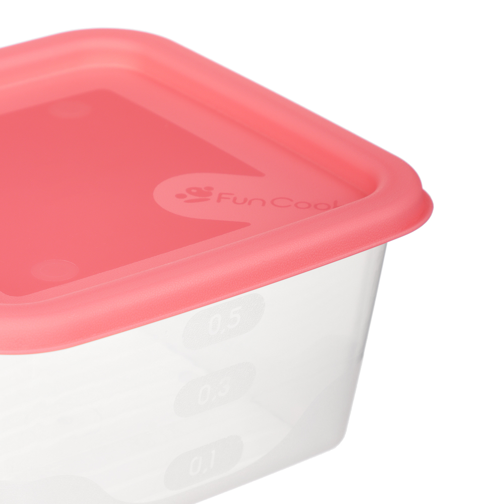 Набор контейнеров пищевых квадратных, 3шт, 0,63л, пластик, 3 цвета, арт.№ 861-547