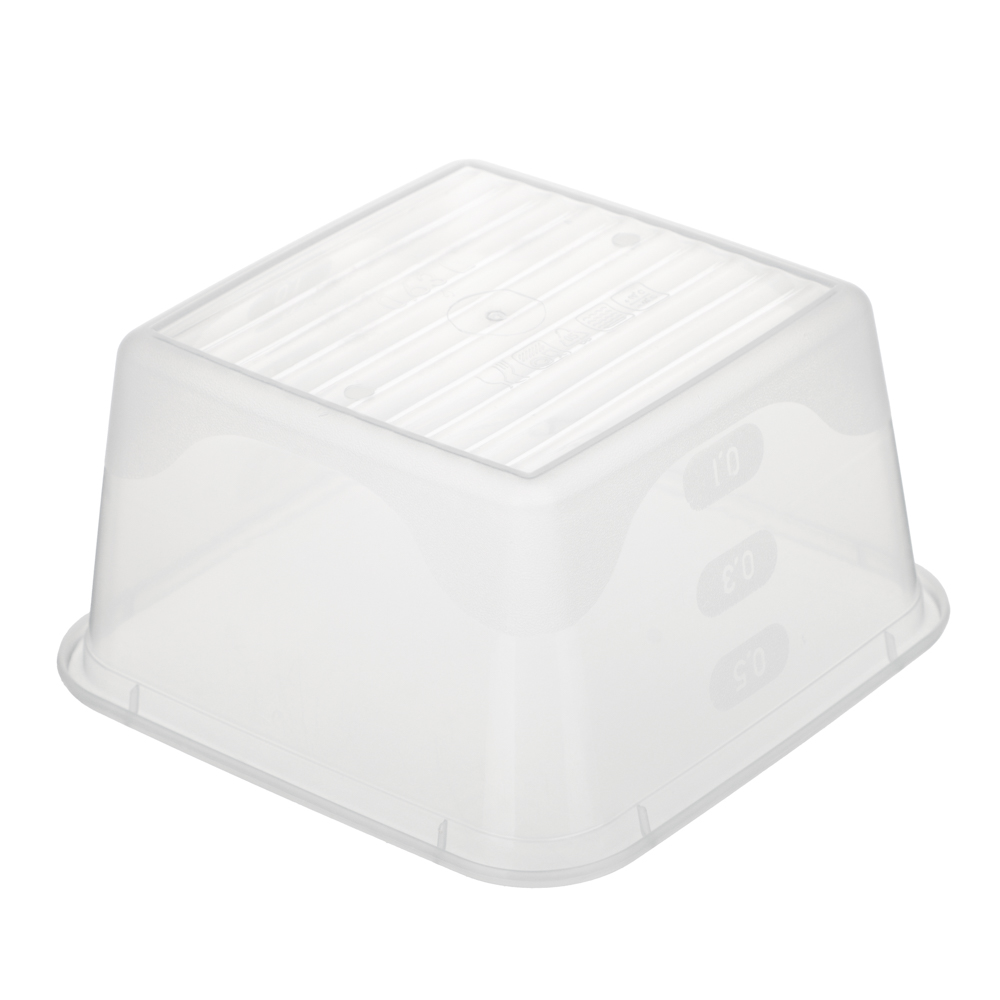 Набор контейнеров пищевых квадратных, 3шт, 0,63л, пластик, 3 цвета, арт.№ 861-547