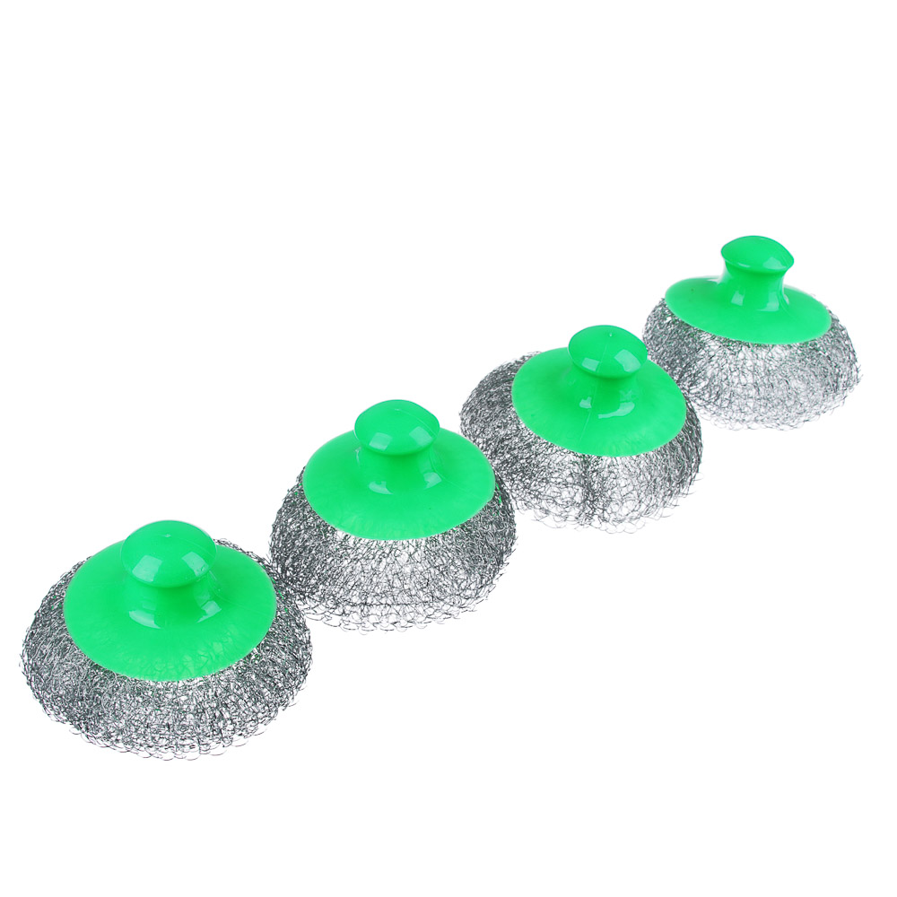 VETTA Набор губок 4шт кухонных, металл, пластик, 70гр, 3 цвета, арт.№ 441-006